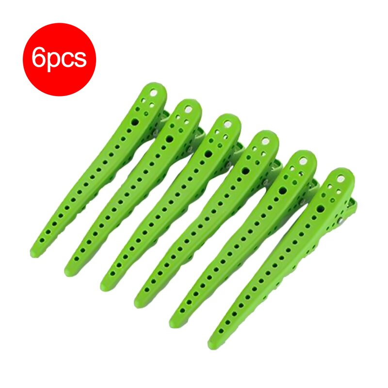 6coclor Plastic Duck Mouth Hairdresser Hair Clip Salon Hair Clamps Hairdressing Pro Section Hair Clips Hair Styling Accessories: Green