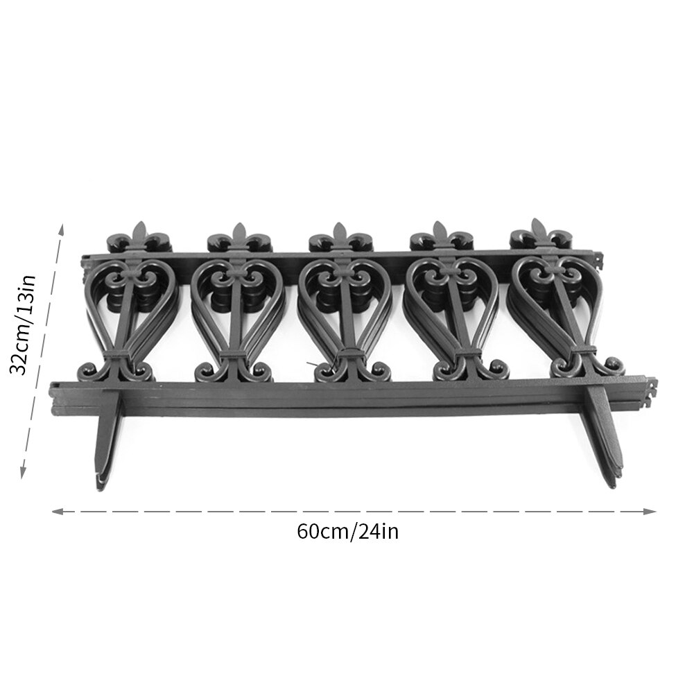 Flowerbed Fence Decorative Cast Border Fencing Plastic Fence Garden Yard Courtyard Supplies Flowerbed Fence Decoration 3PCS