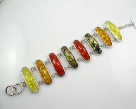 Natural Precious Modernist TEARDROP GOLDEN HONEY PRESSED AMBERS Jewelry making Water Bracelet wholesale1set A3: NO.9