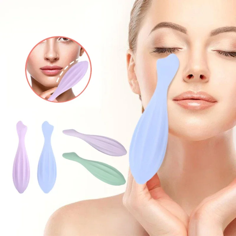 Rolo facial para rosto e olhos, rolo de beleza facial, ferramentas de cuidados com a pele, gua sha, massagem facial, silicone, rolo facial, beleza
