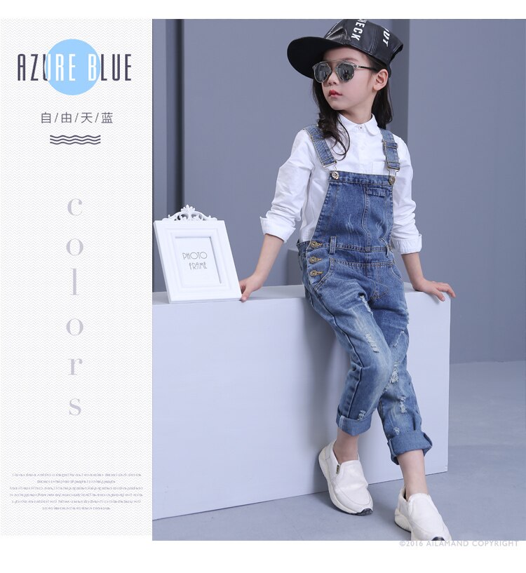 Kids Kinderen Meisjes Kleding Denim Gat Jumpsuit Overalls Playsuit Voor