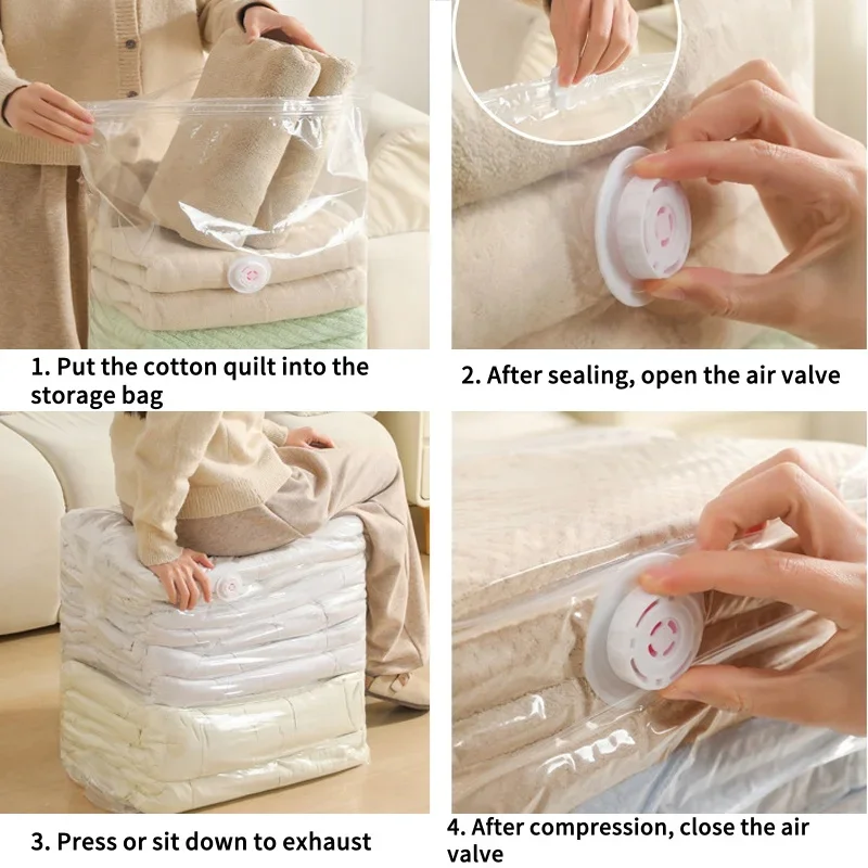 5/1PCS Cubic Vacuum Storage Bags For Clothes,Space Saving Bags Storage Vacuum Seal Packet,Folding Compressed Organizer Bag