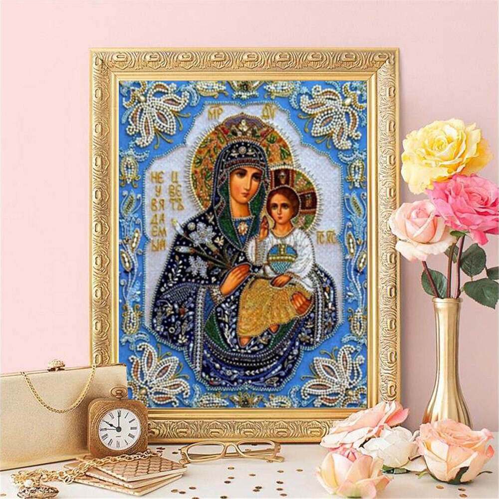 Huacan 5D diamant mosaïque broderie Religion plein carré diamant peinture strass icônes décor à la maison loisirs et artisanat