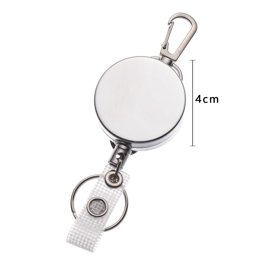 Retractable Pull Ring ID Lanyard Name Card Holder Reverse Label Reel Belt Clip Metal Metal Shell Covers