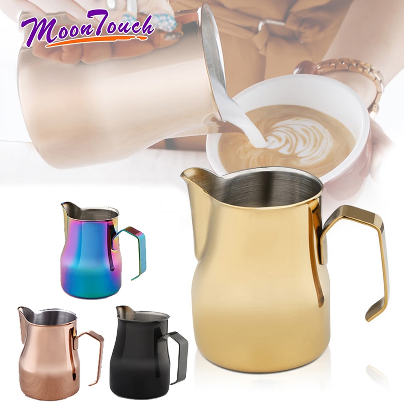 Espresso Koffie Pitcher Roestvrij Staal Melk Opschuimen Jug Barista Craft Latte Cafe Professionele Concurrentie Muticolor Melk Kannen