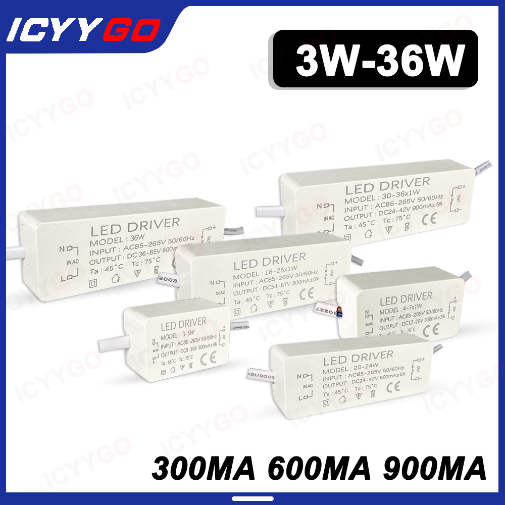 Led-driver 5w 12w 18w 25w 30w 36w ac85-265v strømf... – Vicedeal