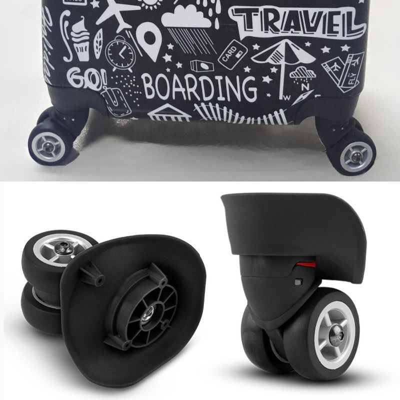 1 Pair Dual Roller Wheels Suitcase Luggage Replacement Casters Swivel Mute For Travelling Bag Travel Suitcase A08 Silent Wheels