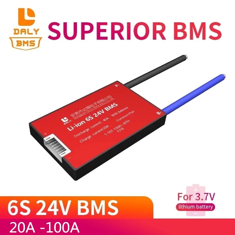 DALY BMS 6S 24V 15A 20A 30A 40A 50A 60A 80A 100A 18650 PCM PCBA Lithium-Ionen Polymer NCM NMC Batterie Pack Mit Balance