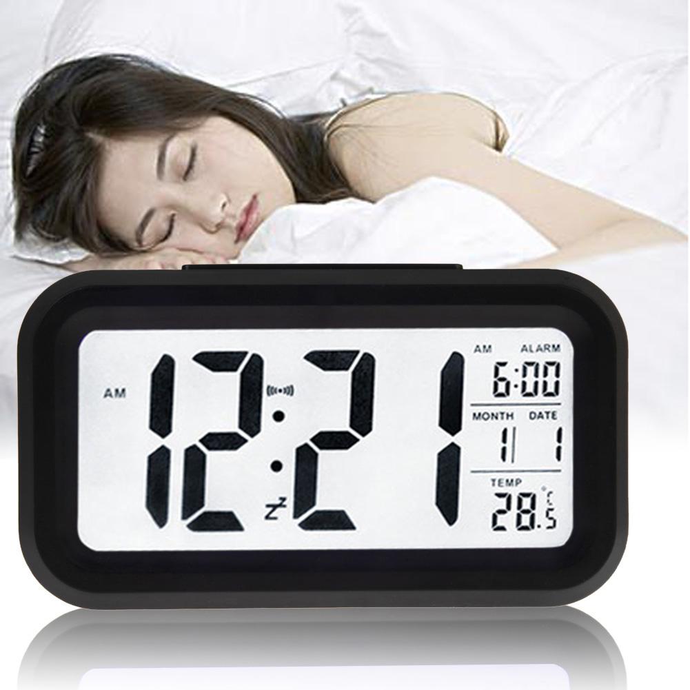 Digitale Snooze Elektronische Kalender Wekker Met Led Backlight Controle Wakker Wekker Digitale Snooze Tafel Klok