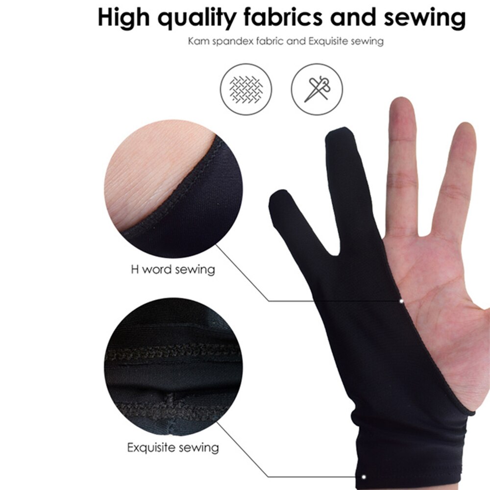 Anti-fouling Zwei-Finger Künstler Anti-Touch Handschuh Für Zeichnung Tablet Rechts Und Links Hand Handschuh Anti-Fouling Für Ipad Bildschirm Bord