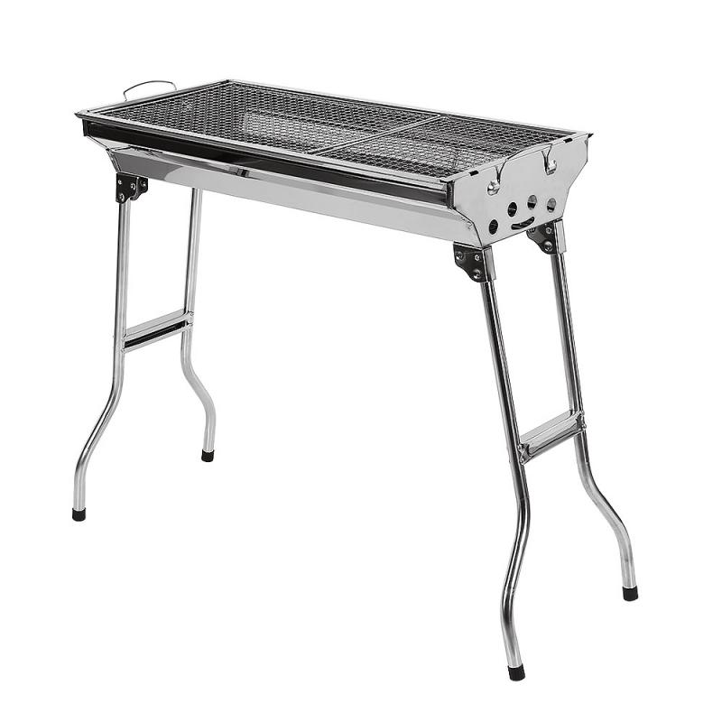 Foldable Stainless Steel BBQ GrillS Portable Outdoor Camping Bread Toaster GrillS Thickened Camping Picnic Stove BBQ Grills HWC