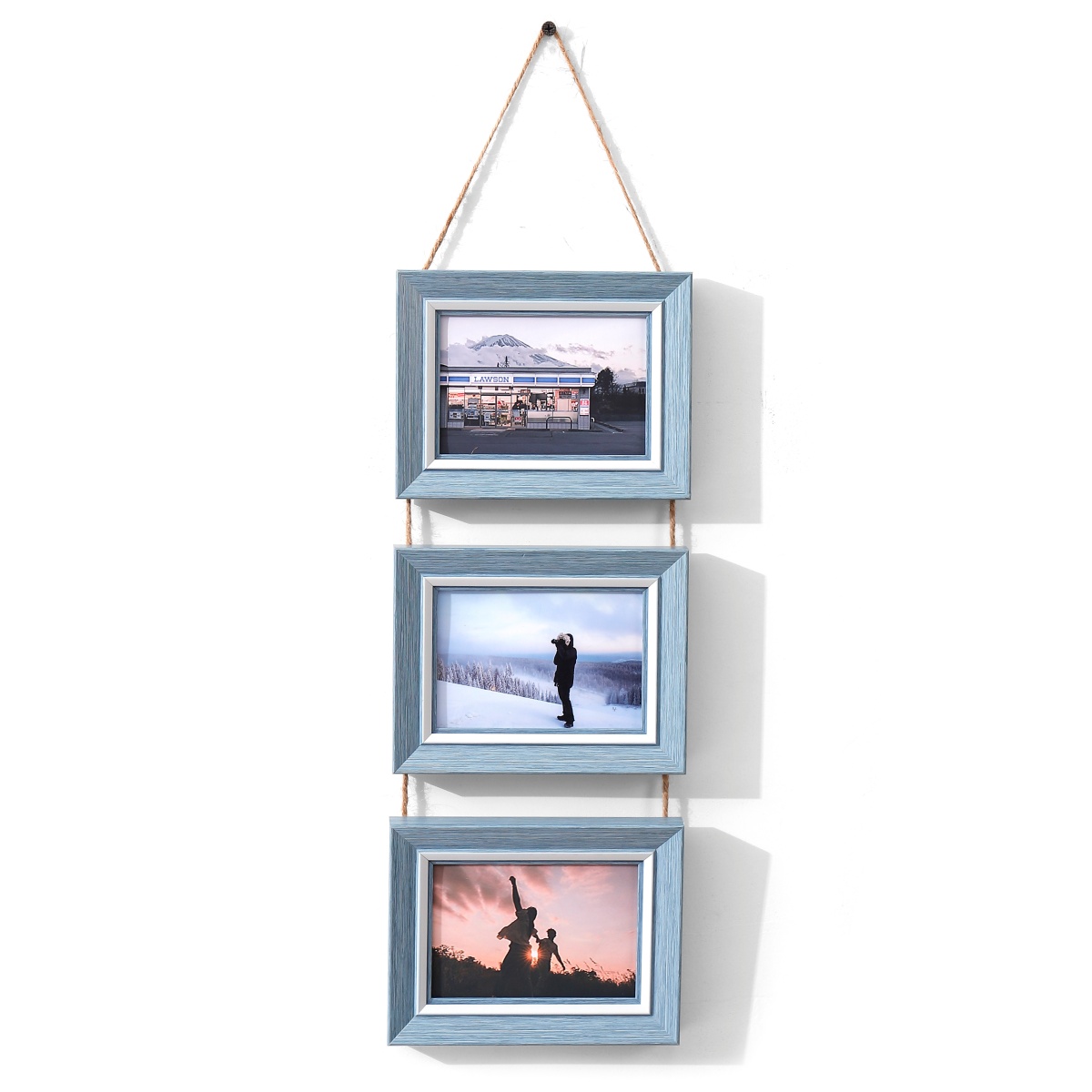 1 porta-retratos de 3,5x5 polegadas - Decoração de parede de emenda, porta-retratos de suspensão de parede, para amigos de família e porta-retratos infantis,: Branco