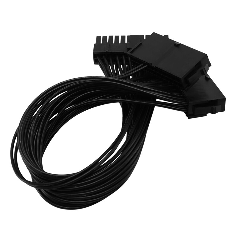 4 Stuks Sata Kabels, Dual Psu Voeding 24-Pin Adapter Kabel Voor Atx Moederbord 18AWG - 1FT