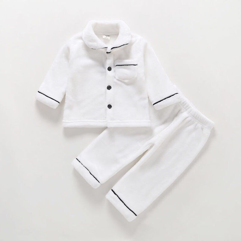 Bebe drenge piger pyjamas jakkesæt flannel børns varm cardigan velour pyjamas børns natkjole nattøj vintertøj sæt