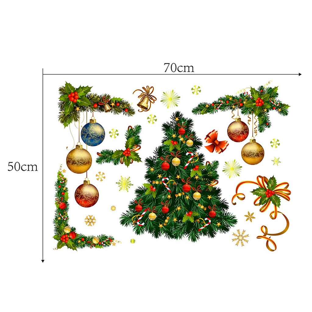 Christmas Wall Stickers Large Christmas Tree Sticker Removable Decal Home Decor Shopping Mall Window Decoration #3
