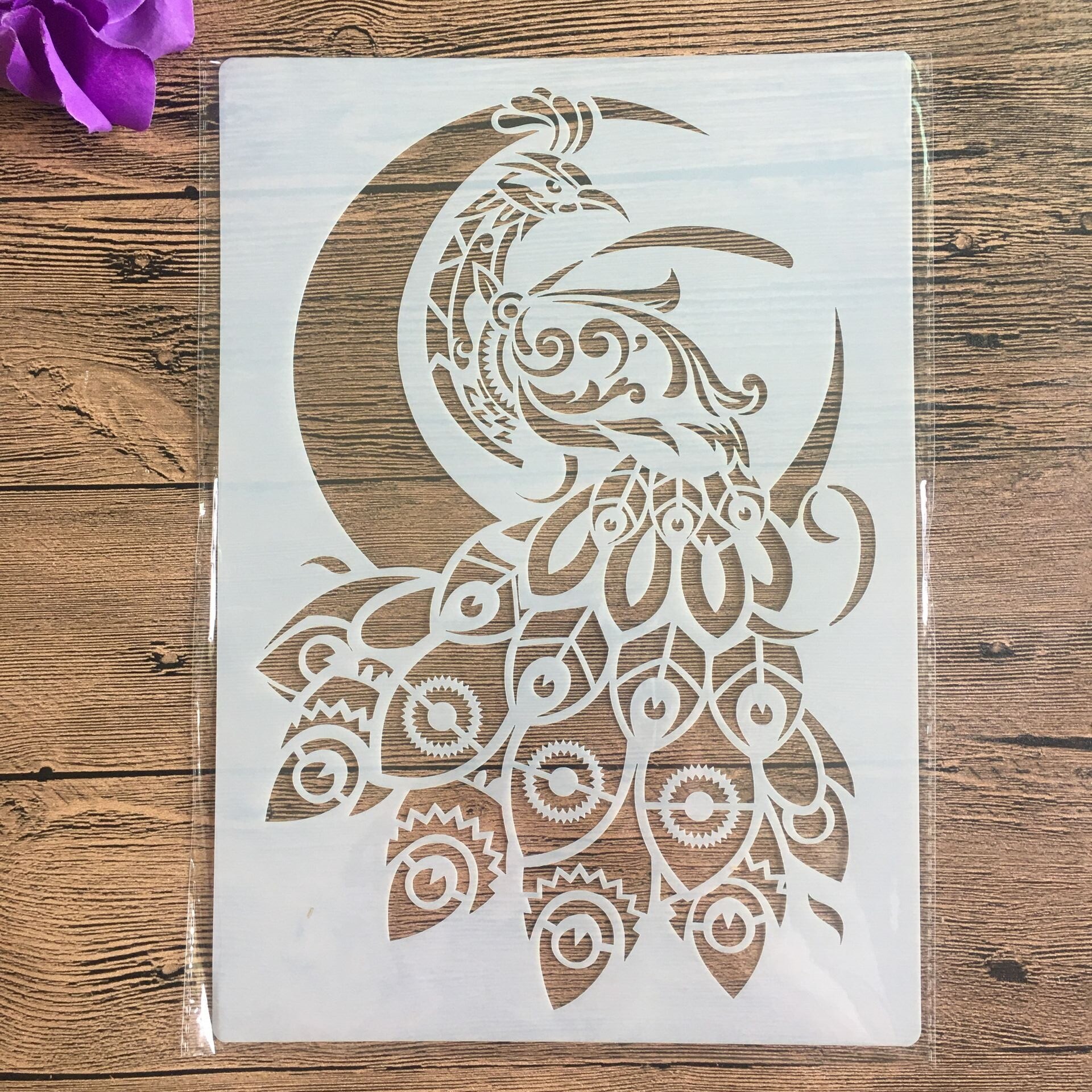 A4 29 * 21cm peacock Mandala DIY Stencils Wall Pai... – Vicedeal