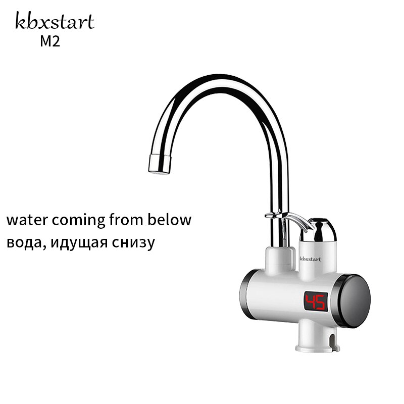 Kbxstart varmtvannsbereder dusj 220v kjøkkenkran gjennomgående varmtvannsbereder kran instantvarmere tankløs vannoppvarming torneira: Under vann  m2 / Uk plug