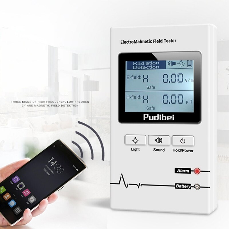 USB Charging Handheld Mini Digital LCD Display Electric Field and Magnetic Field Radiation EMF Electromagnetic Radiation Tester