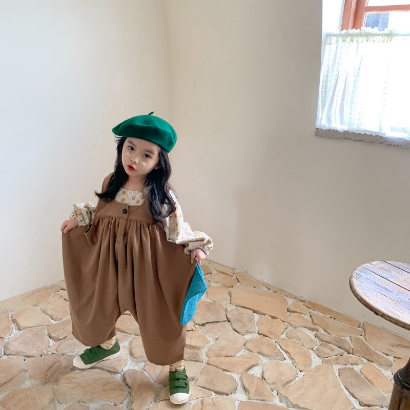 Tute E Salopette Delle Ragazze di Autunno e Inverno Nuovo Allentato Pantaloni dei bambini Del Bambino di Modo Casual Pantaloni Del Bambino Tute E Salopette Ragazzi