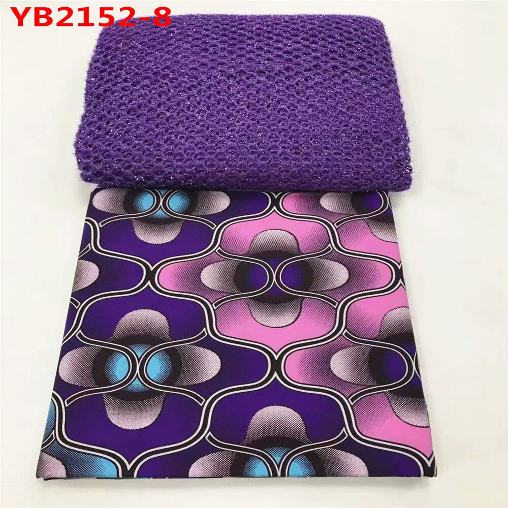 De nieuwste stijl afrikaanse stoffen bedrukte stoffen afrikaanse waxprint 2.5 yards +3 yards totaal: Paars 