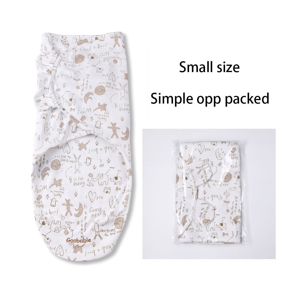 Baby Swaddle Blanket Wrap Newborn Baby Swaddle 100% Cotton Soft Infant Newborn Baby Products Blanket &amp; Swaddling Sleepsack: Beige painted small