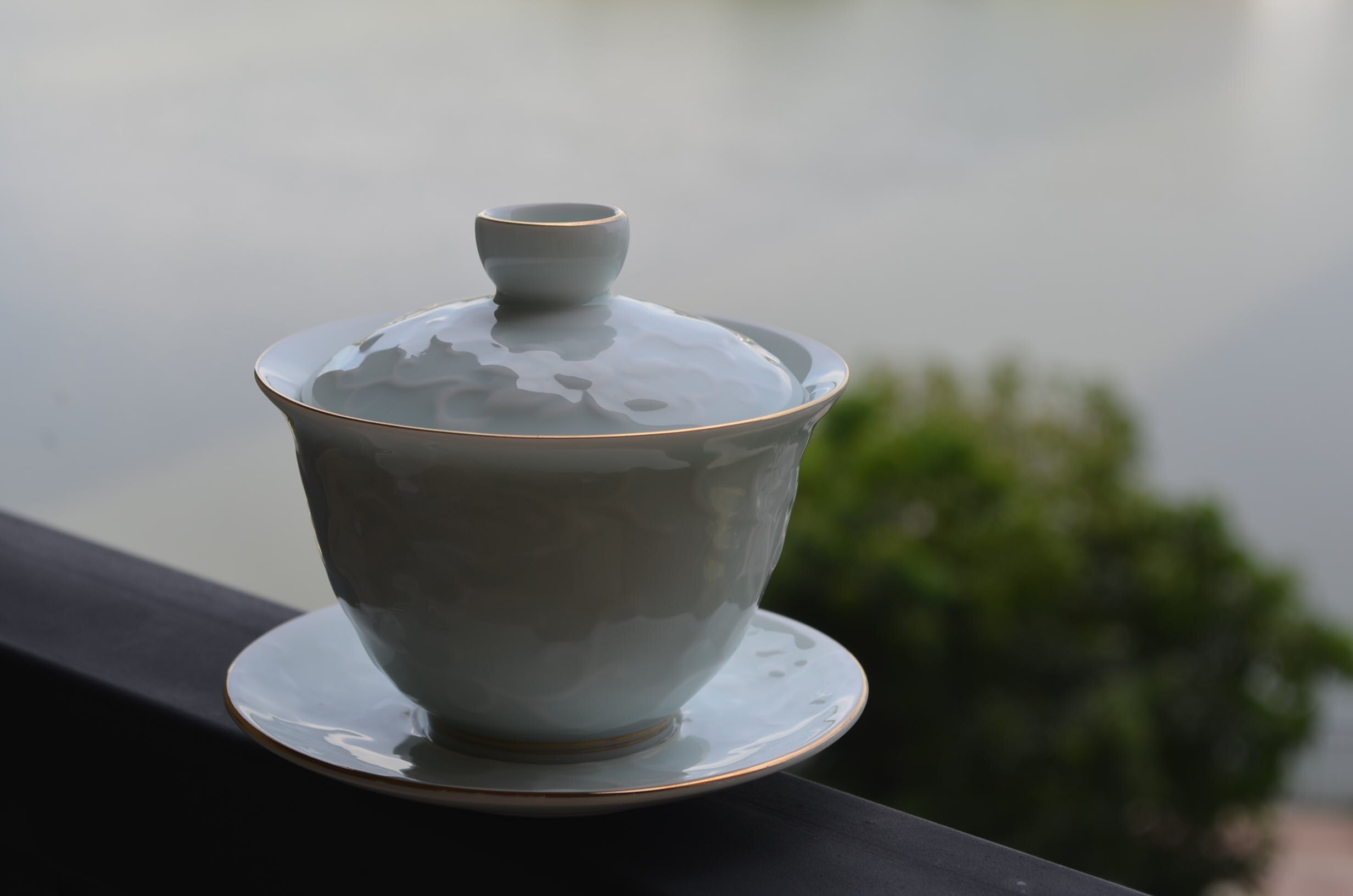 Service à Thé Gaiwan Porcelaine 200 Ml - Couvercle, Tasse, Soucoupe - Style Sancai Blanc