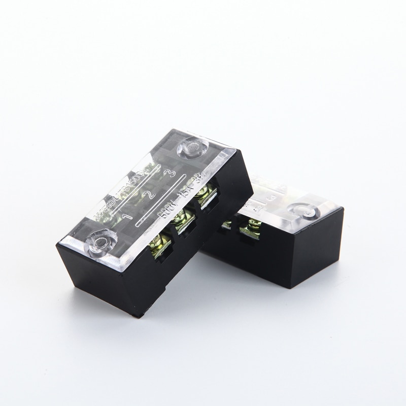 1Pcs TB-15 Series Dual Row Barrier Screw Terminal Block Strip Wire Connector 600V 15A 3/4/6/8/10/12 Positions Optional