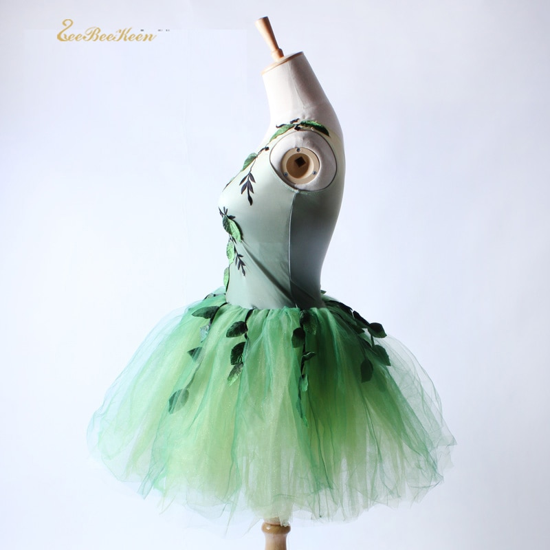 Piger klassisk ballerina lang tutu grønne blade balletdans kjole stor ballet show dans kostume voksen balletdans tøj