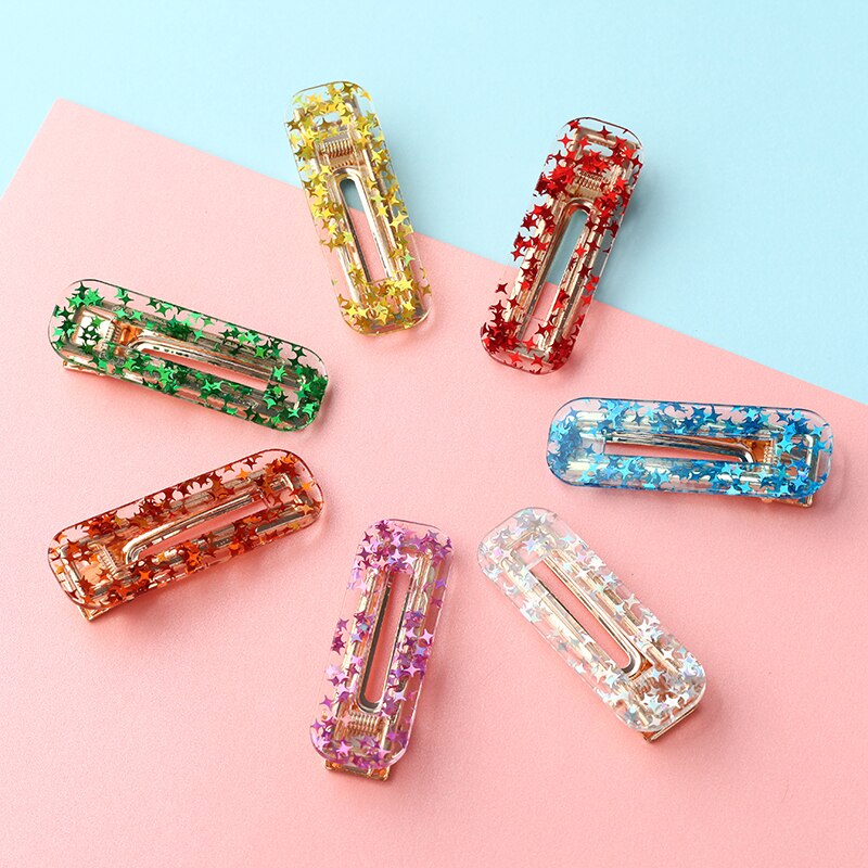 Japanese Style Hair Card Acrylic Candy Color Hair Clip Simple Acetate Hairgrips Leopard Duckbill Headdress Female