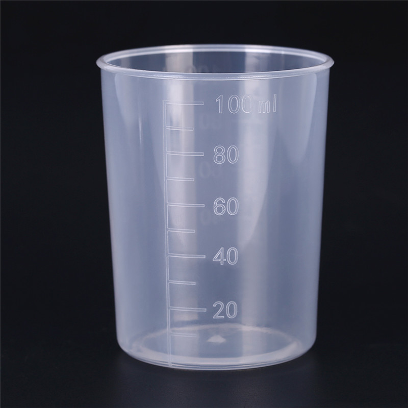100ml Kunststoff Flüssigkeit Messbecher Labor Liefert Transparente Labor Prüfung Messbecher Absolvierte Becher Container