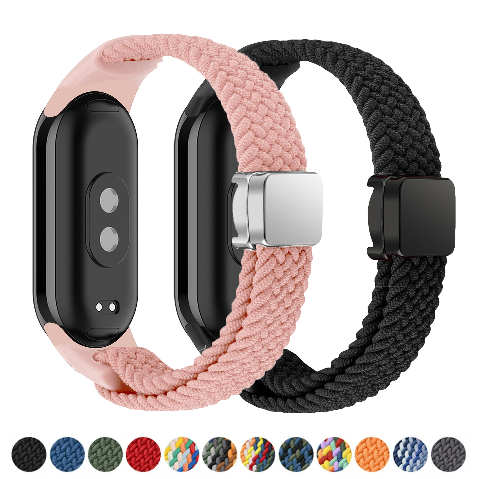Boucle solo tressée pour Xiaomi Mi Band 9 8, accessoires de sangle, remplacement magnétique en nylon, bracelet, ata eld9 ata eld8, bandes NDavid