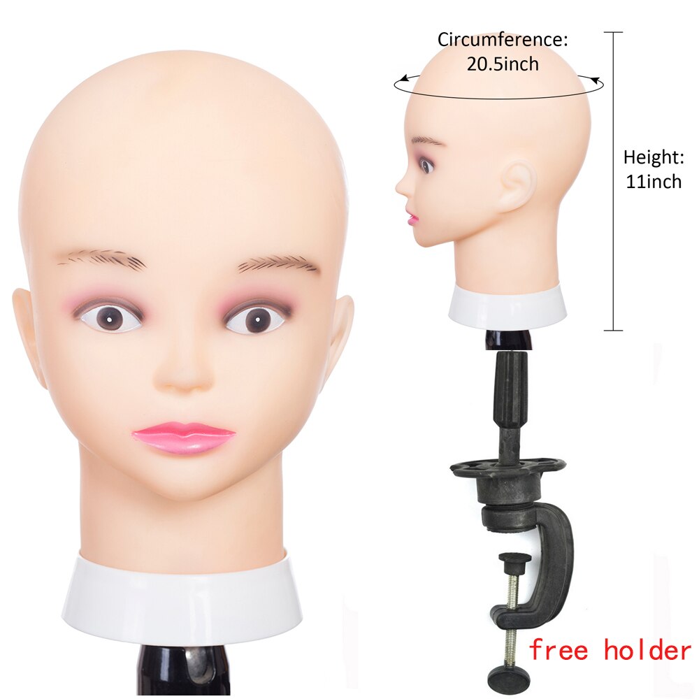 Pruik Mannequin Hoofd Met Stand Kaal Kosmetiek Oefenpop Naaien Hoofd Voor Maken Pruiken Met Gratis Houder Voor Zwarte Vrouwen: sf-7