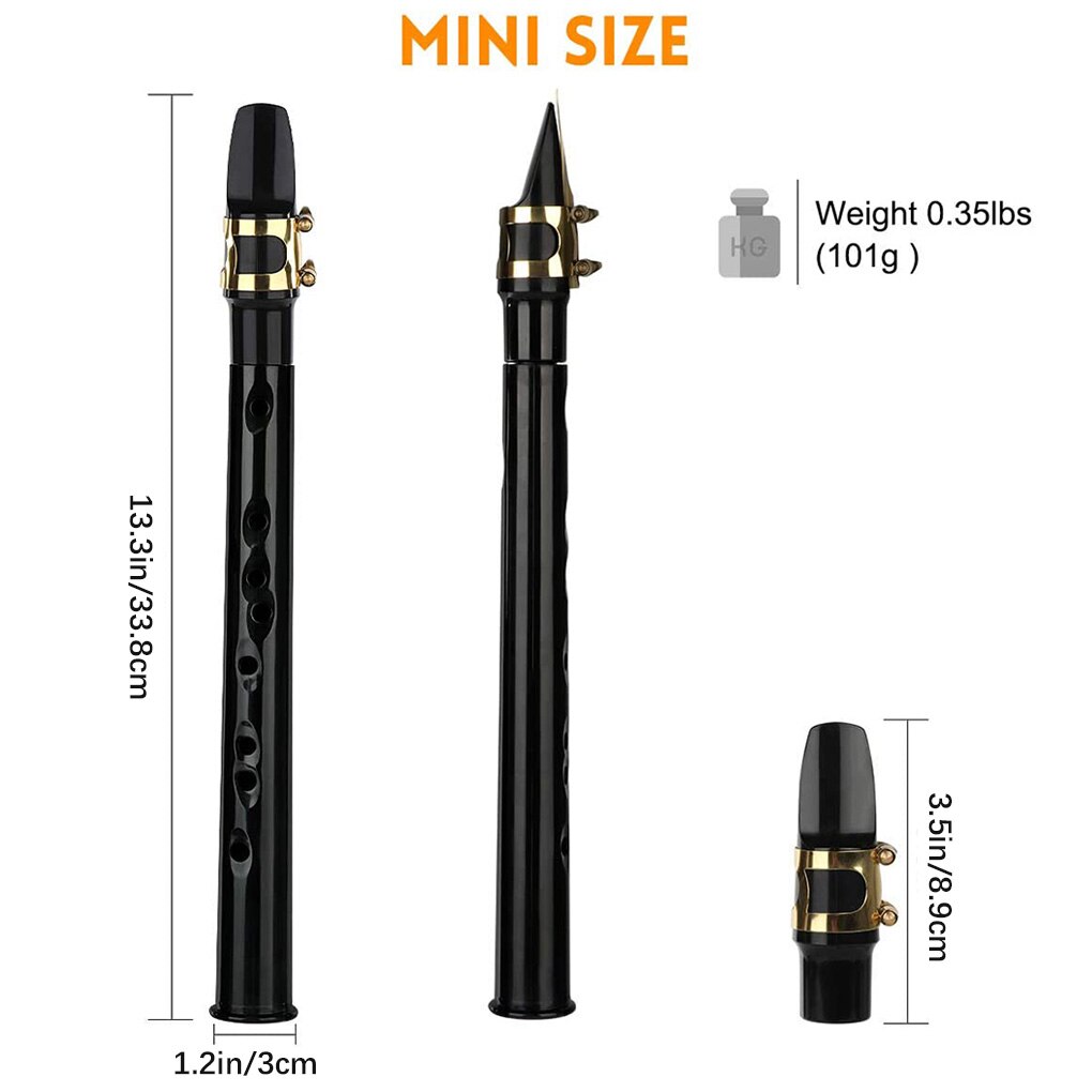 Portable Pocket Saxophone Mini Sax Portable Plastic Windpipe Instruments with Carrying Bag