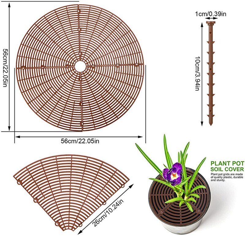 Plant Pot Grid Flower Pot Cover Plants Pot Soil Covers Protector Shield
