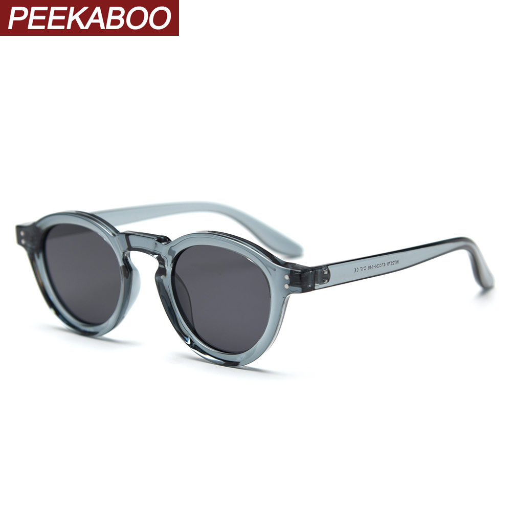 Peekaboo unissex polarizado óculos de sol retro feminino azul verde marrom tr90 óculos de sol redondos para homem uv400 dropshipping 2024 masculino