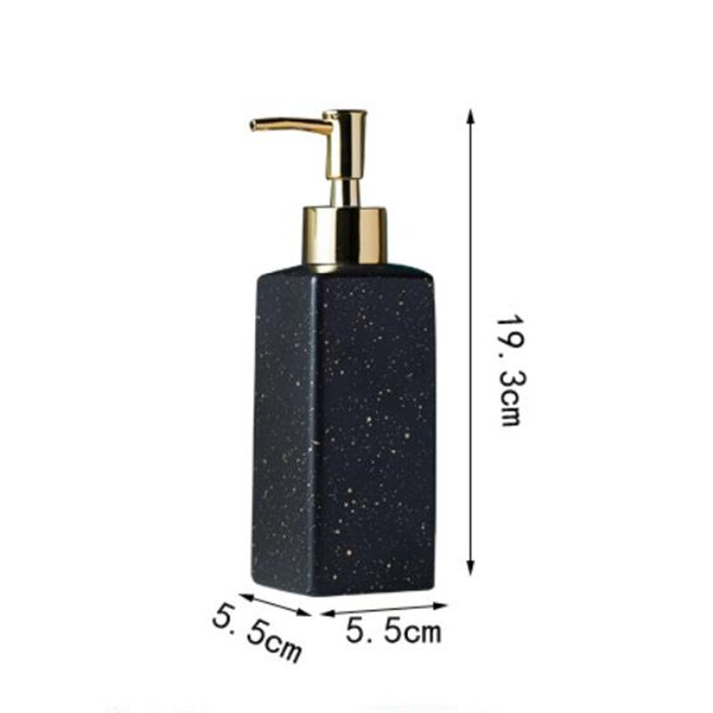 Matte black/white/green gold point pattern bathroom hand soap dispenser ceramic lotion bottle soap dish Bathroom supplies