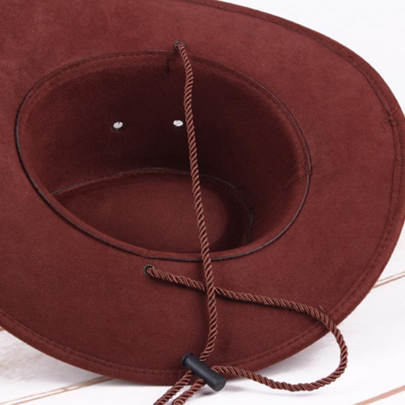 Western Sun Shield Unisex Cowboy Casual Artificial Leather Hat Wide Cowboy Hat