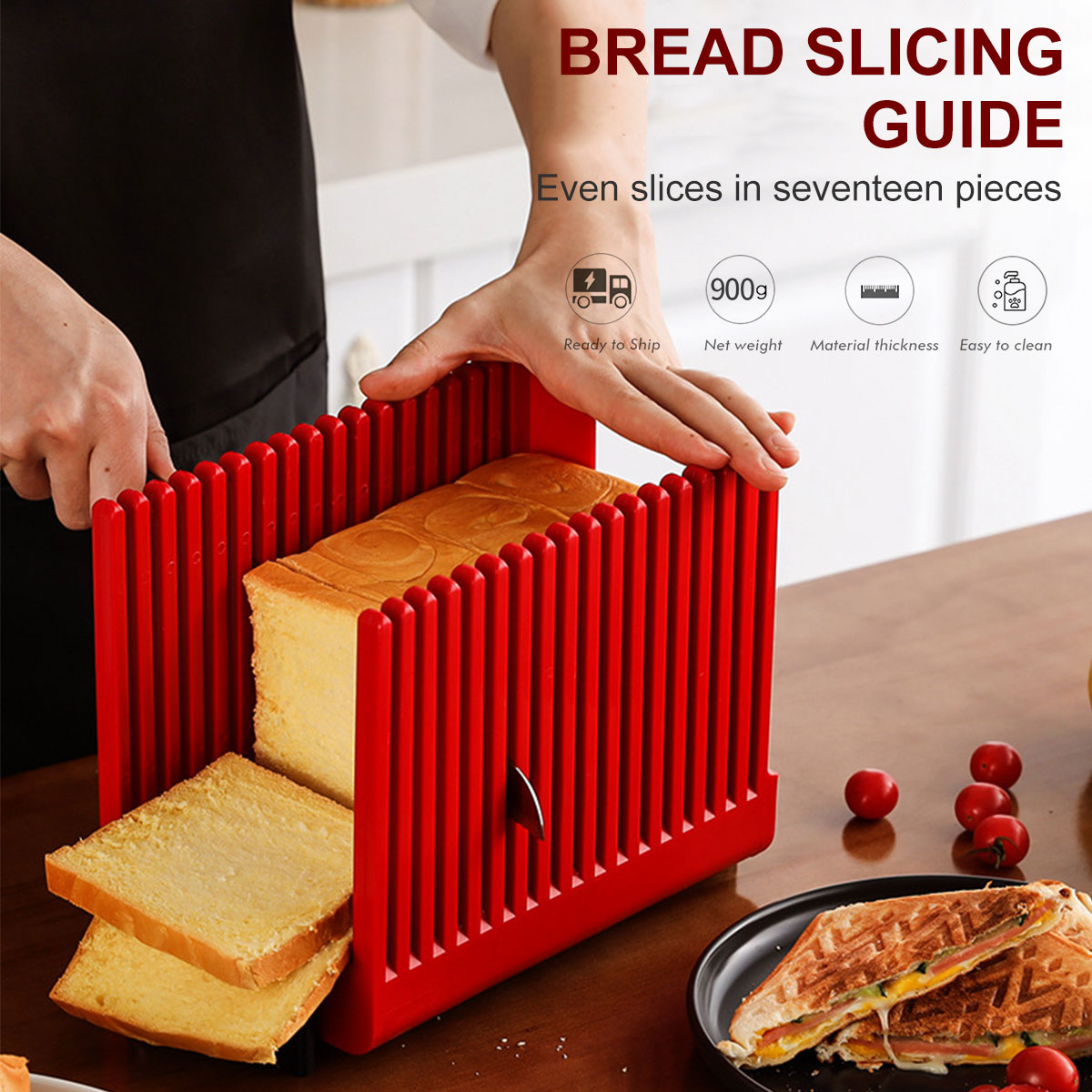 Cortador de pan rectangular, molde para pan tostado, corte , cortador de pan, molde, guía de corte, herramientas de cocina para pan, barco