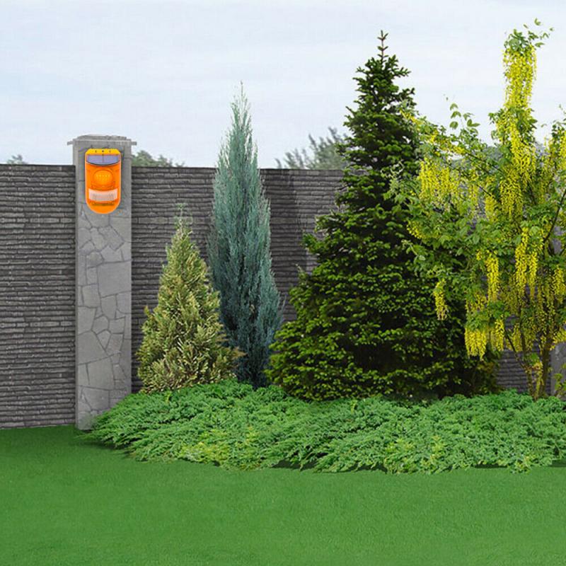 Smart Solar Alarm Light Wireless IP65 Motion Sensor Outdoor Garage Garden Warning Light Security Lamp Home Security Accessories