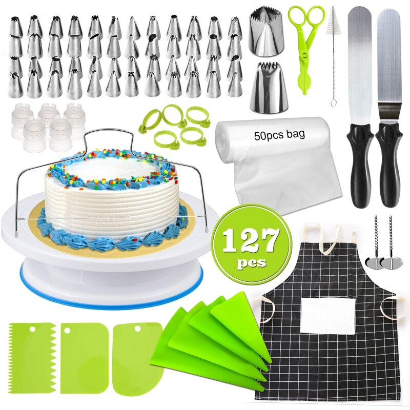 127 Pcs Baking Frosting Baking Tool Sets Pastry Bags Frosting Spreader Fondant Decoration Tools