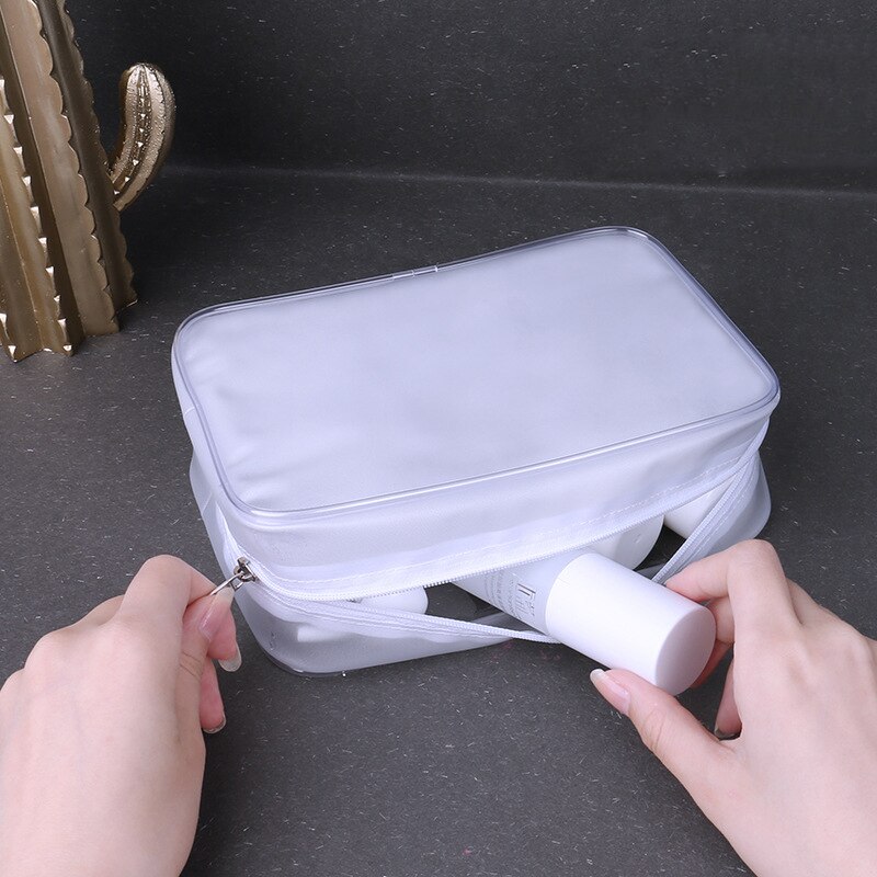 1Stck Reise Schönheit machen-hoch Waschen Organizer Toilettenartikel Lagerung Bausatz Frauen transparent PVC Kosmetik Tasche Reißverschluss Mädchen machen-hoch Tasche fallen