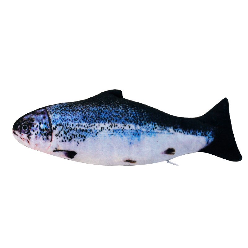 Gato juguete de 3D pescado carga Usb eléctrico pez de imitación Juguetes Para Gatos mascotas gato de juguete suministros Juguetes Para Gatos: Salmon