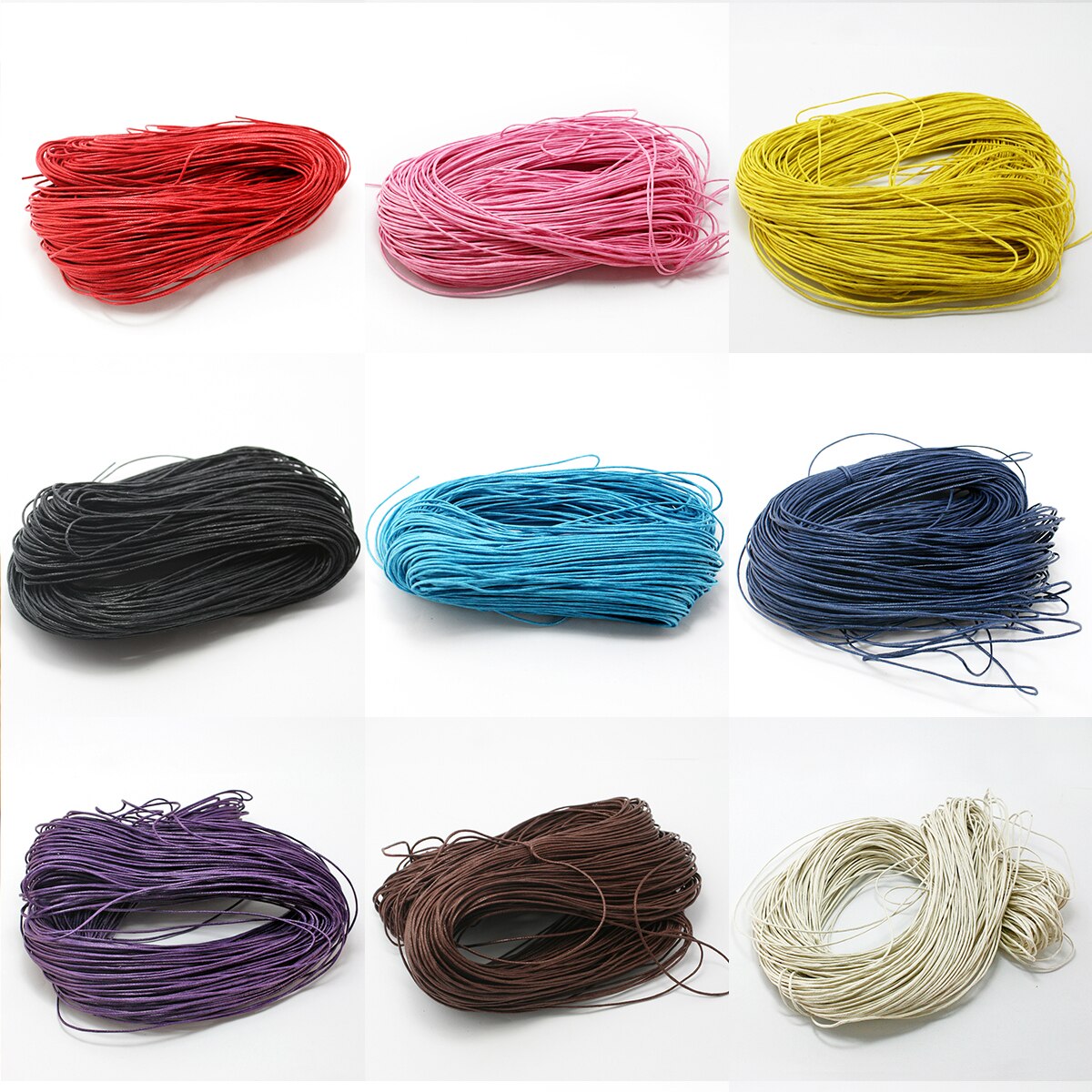 Cordon de serrage en coton ciré 1.5mm | 60 m/lot, collier de corde en perle ciré, fabrication de Bracelet et d'accessoires de couture, bijou à bricoler et soi-même