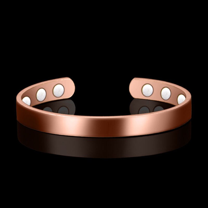 Copper Magnetic Wrist Bangle Bracelet For Pain Relief Rheumatoid Arthritis Men Women Bangle With 6 Holes Magnets Health Balance