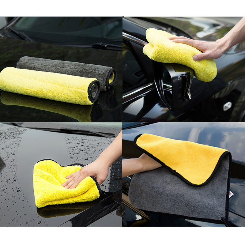 3 Stuks Microfiber Car Cleaning Handdoeken Wasstraat Drogen Doek Zomen Microfiber Handdoek Zorg Washandje Auto Detaillering Accessoires