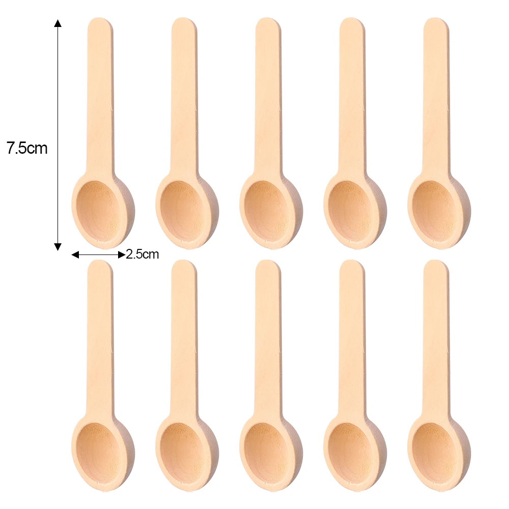 30/10 stk. mini træske med kort skaft, lille køkkenkrydderi, teskefuld, sukker, is, kaffeske, køkkentilbehør: S