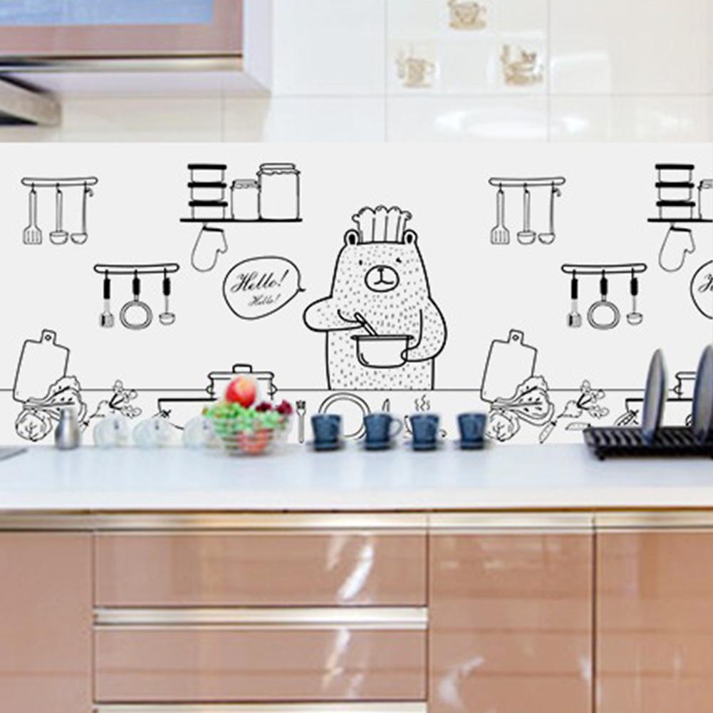 Kitchen Sticker Transparent Oil-proof Waterproof Self-adhesive Resistant Wall Sticker For Kitchen Stove Tile Cabinet