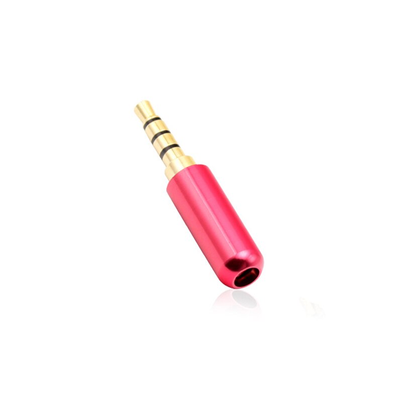 3.5mm 4 poli Jack Stereo placcato in oro cuffie riparazione Jack adattatore lega di metallo filo Audio connettore a saldare auricolare fai da te: Rose Red / 5 Pcs