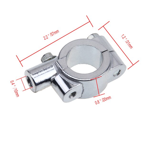 POSSBAY 8MM 10MM Universele Aluminium Motorfiets Stuur Spiegel Adapter Houder Mount Beugels Klemmen Retrovisor Moto Cafe Racer: 10mm Chrome