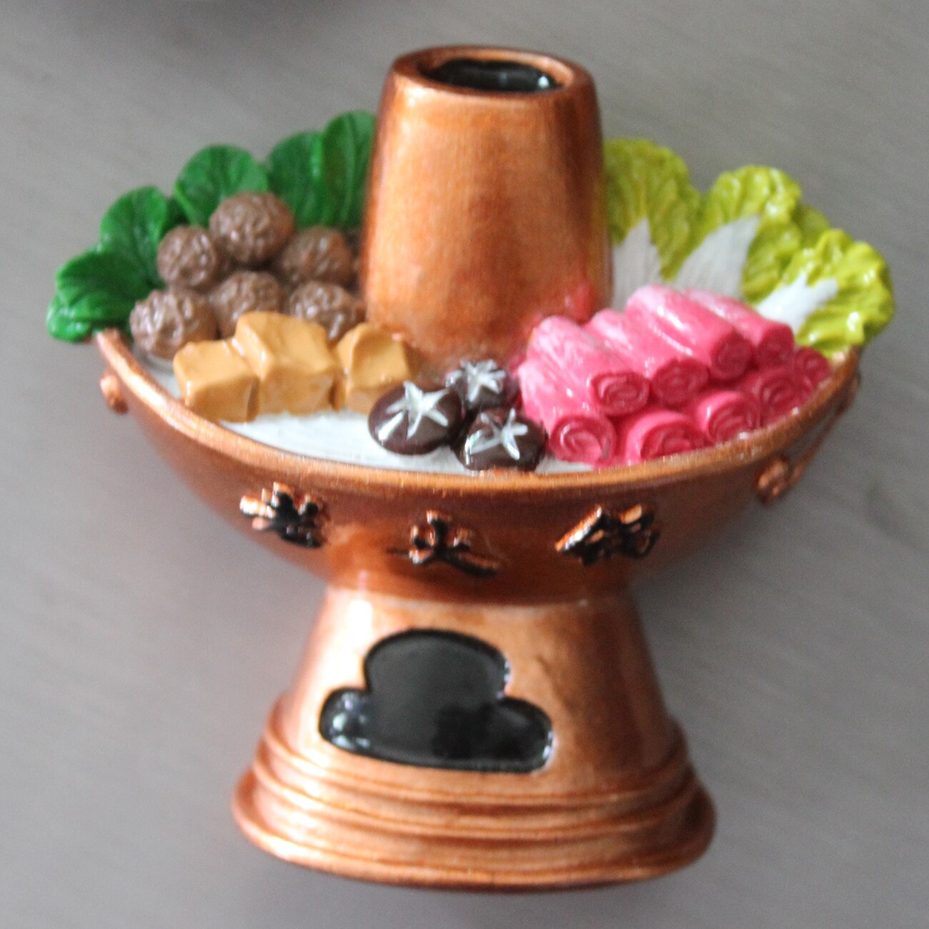 Creatie Fasion 3D Gifs Refrigerator Magnetic Sticker Simulation Chinese Food Polyresin Fridge Magnet Souvenir Message Holder: Burgundy